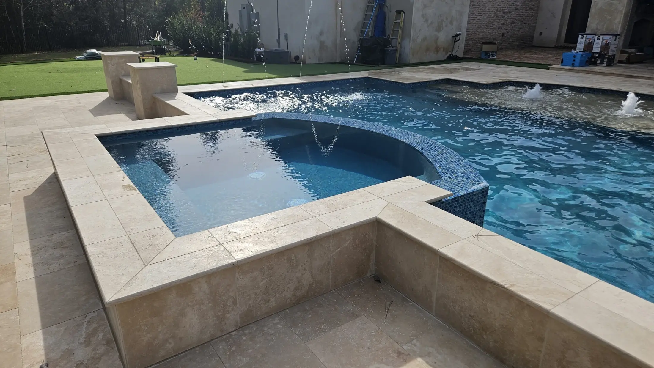 Water spilling into a beautifully finished Clearwater pool