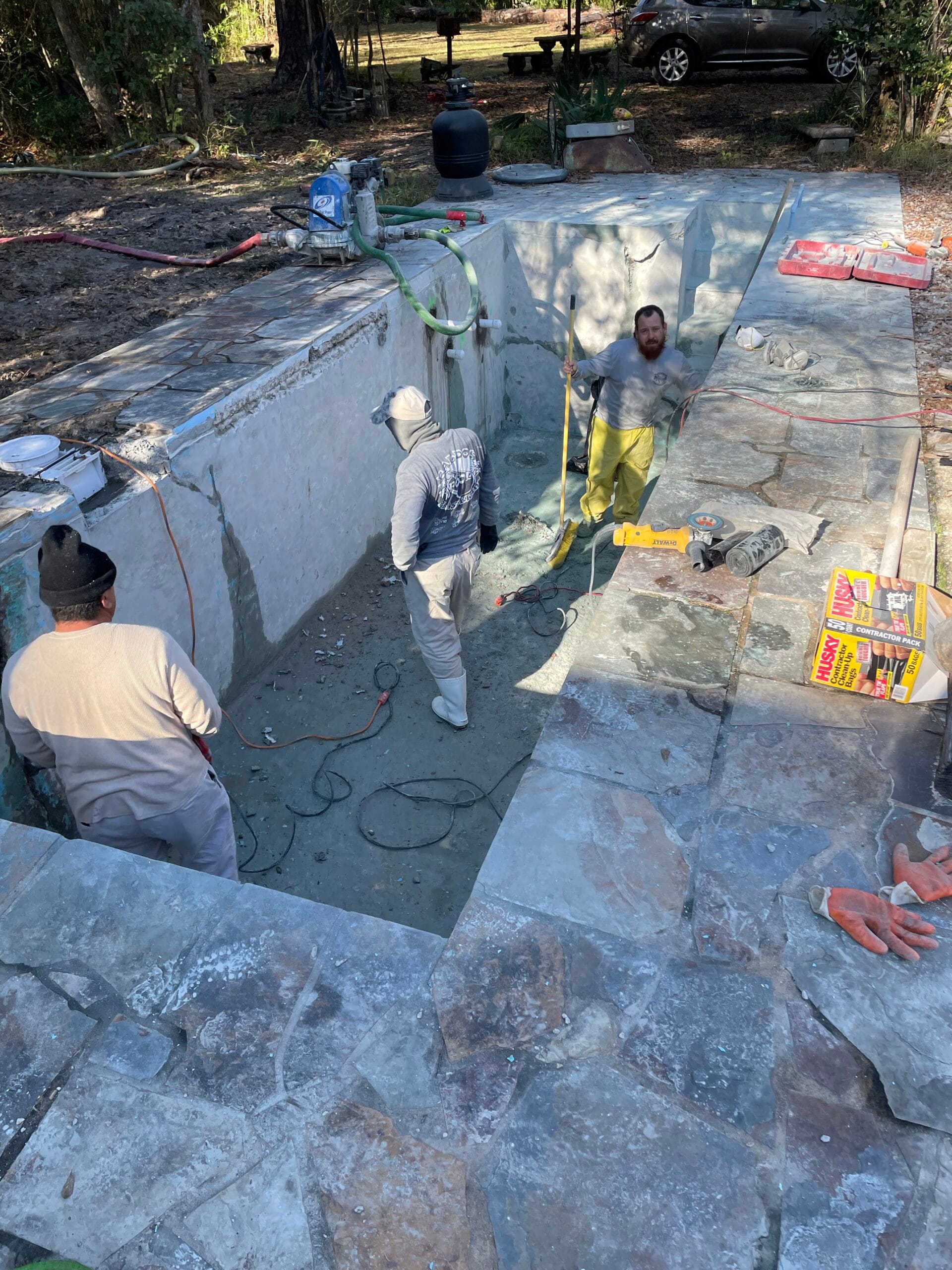 before photo 2 scaled Signs your pool needs replastering,How often should a pool be replastered?,Pool resurfacing vs. replastering,How to fix cracked pool plaster,Best time of year to replaster a pool Clearwater Outdoor Creations