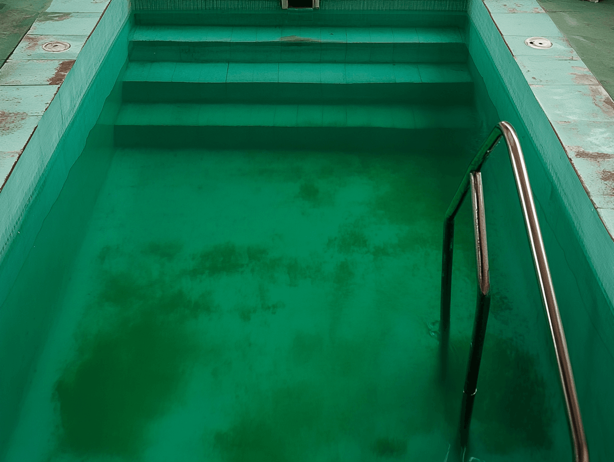 clearwater blog post 6 murky green pool intro Common pool maintenance issues,How to fix cloudy pool water,Pool pump troubleshooting guide,Why is my pool losing water?,How to remove pool stains,Pool filter not working solutions Clearwater Outdoor Creations